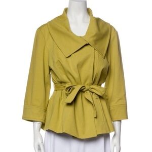 SANDRO Sportswear Chartreuse Green Short Belted Trench Style Jacket Sz S